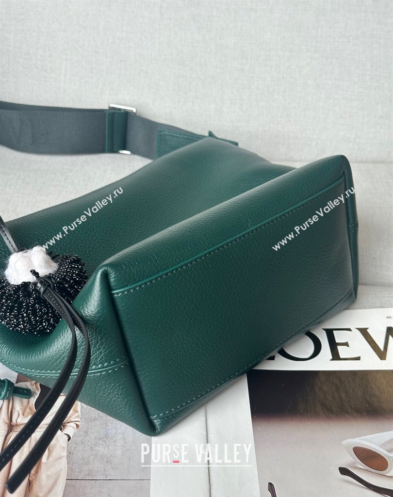 Loewe Small Cubi crossbody bag in supple grained calfskin Evergreen 2025 2201S (No Charm) (nana-250408036)