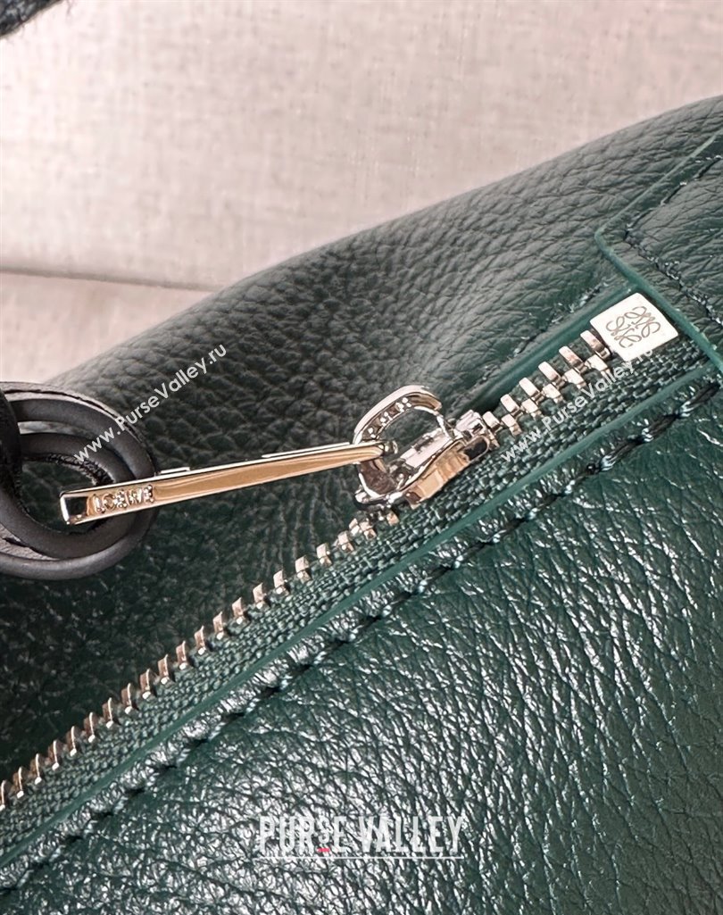 Loewe Small Cubi crossbody bag in supple grained calfskin Evergreen 2025 2201S (No Charm) (nana-250408036)