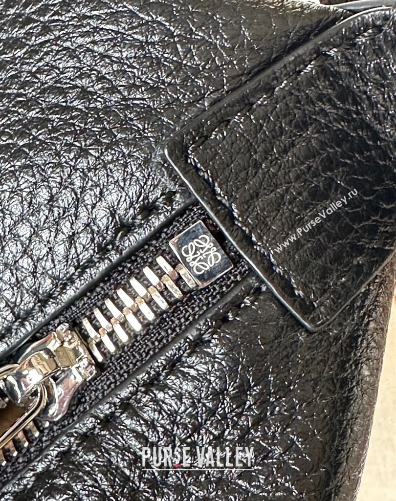 Loewe Cubi crossbody bag in supple grained calfskin and jacquard Black 2025 2201 (nana-250408039)