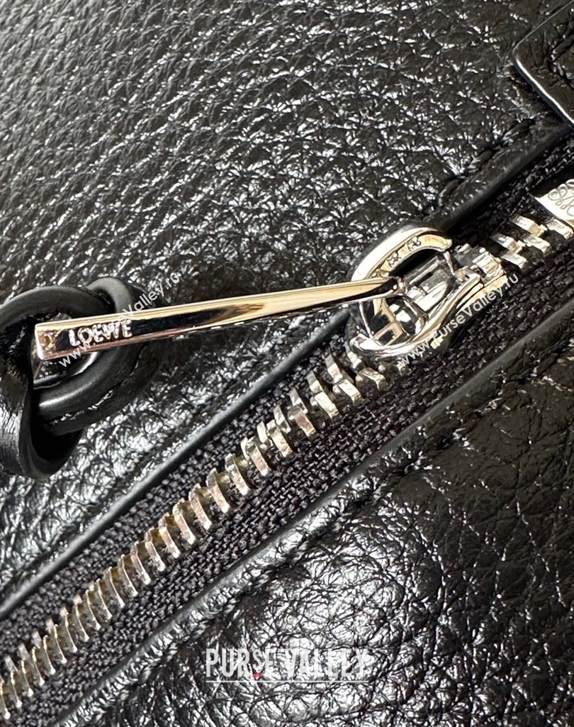 Loewe Cubi crossbody bag in supple grained calfskin and jacquard Black 2025 2201 (nana-250408039)