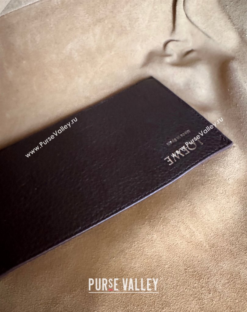 Loewe Cubi crossbody bag in supple grained calfskin and jacquard Oxblood 2025 2201 (nana-250408041)