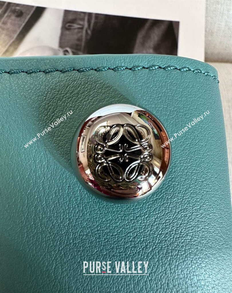 Loewe Pebble pouch Mini Bag in Smooth Calfskin Water Blue 2025 9531 (nana-250408023)