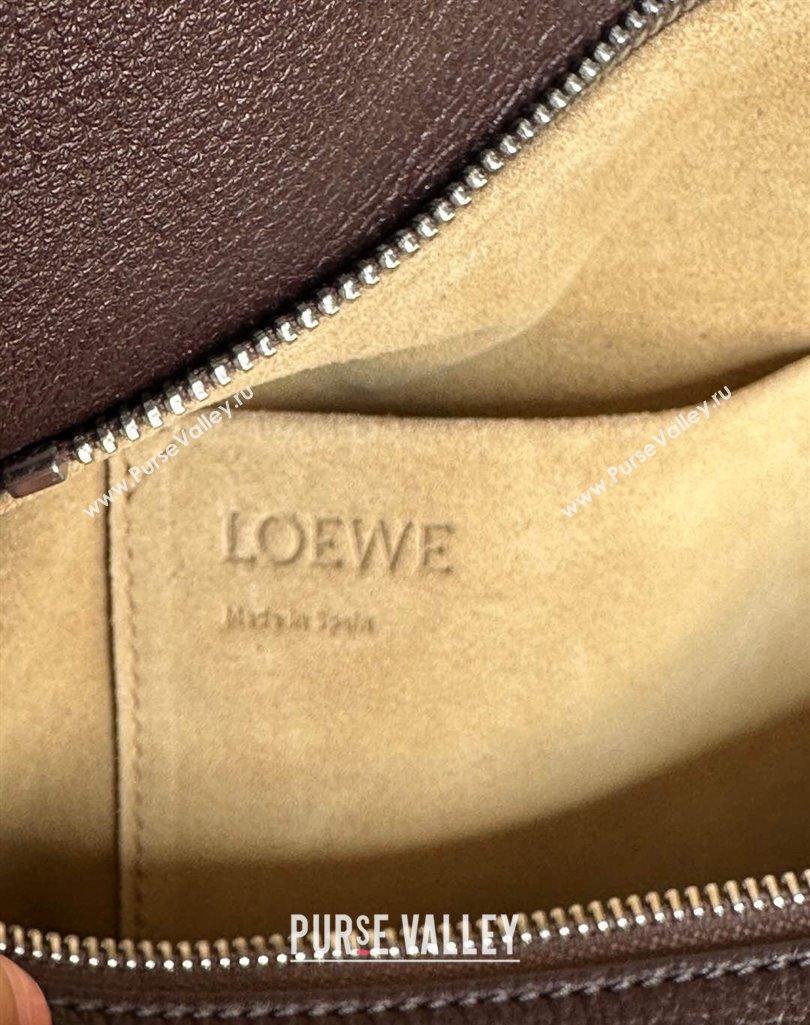 Loewe Large Puzzle Edge bag in supple grained calfskin Oxblood 2025 061606 (nana-250408043)
