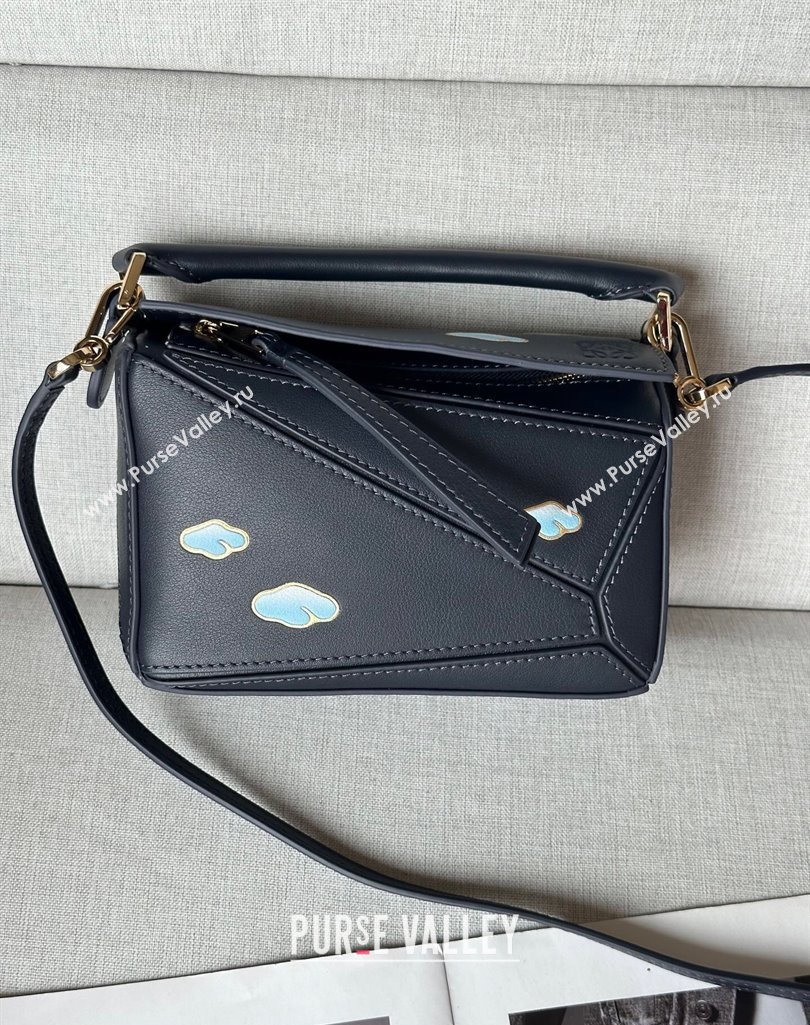 Loewe Mini Puzzle Edge embroidered bag in classic calfskin Black 2025 10173 (nana-250408045)