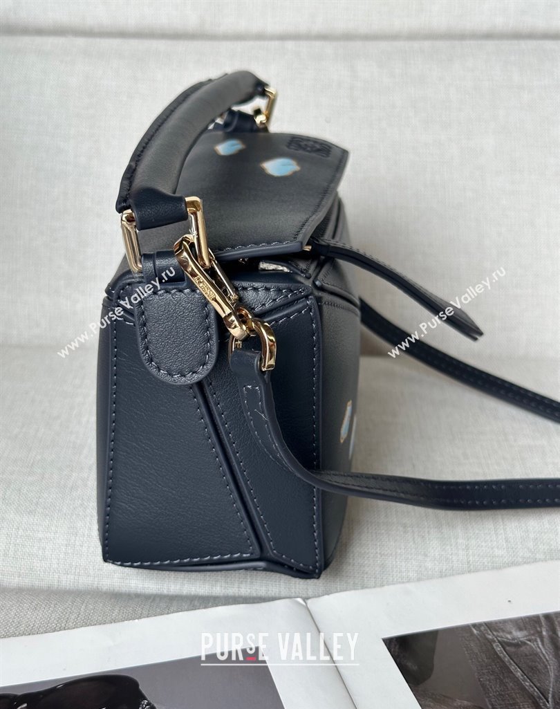 Loewe Mini Puzzle Edge embroidered bag in classic calfskin Black 2025 10173 (nana-250408045)