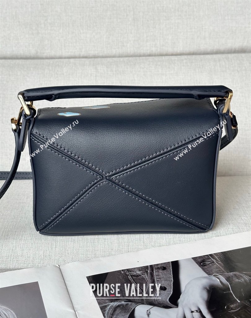 Loewe Mini Puzzle Edge embroidered bag in classic calfskin Black 2025 10173 (nana-250408045)
