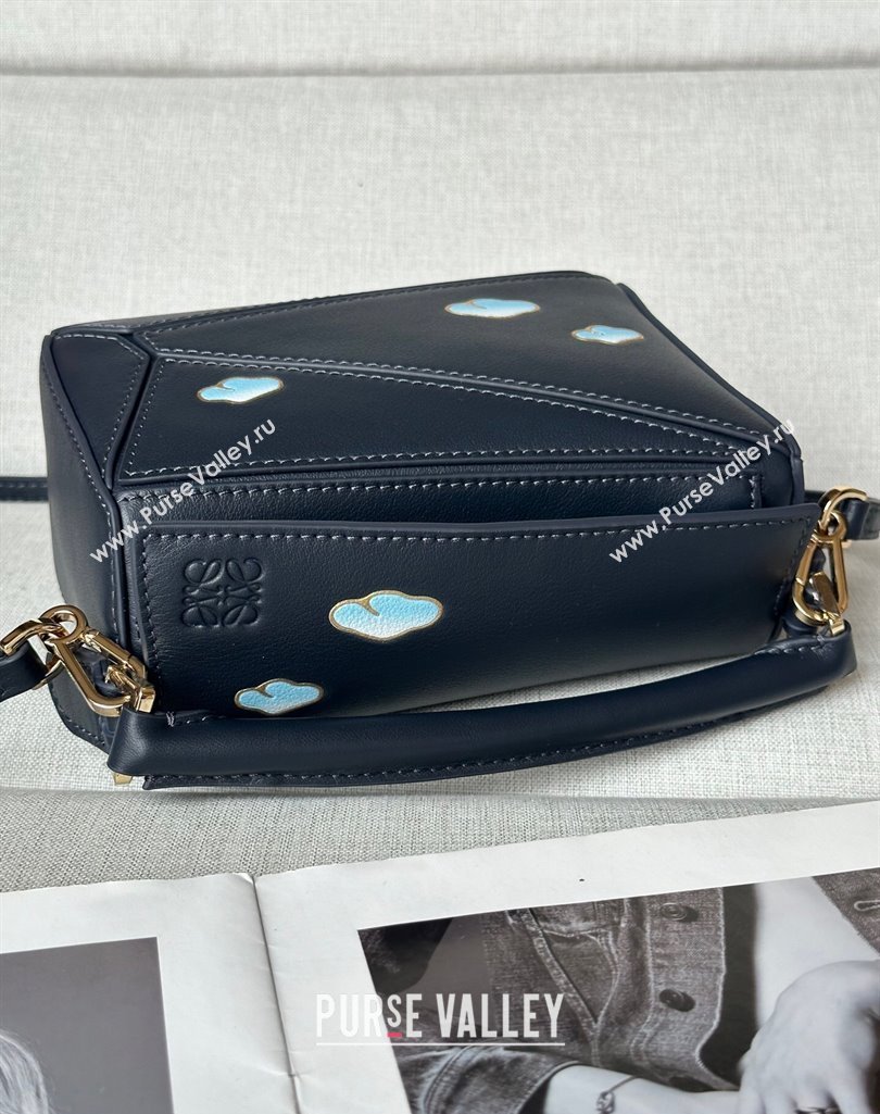 Loewe Mini Puzzle Edge embroidered bag in classic calfskin Black 2025 10173 (nana-250408045)