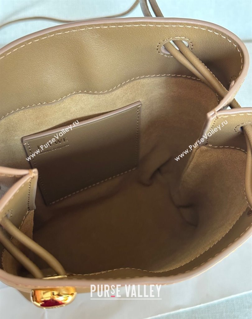 Loewe Pebble pouch Mini Bag in Smooth Calfskin Oak Brown 2025 9531 (nana-250408024)