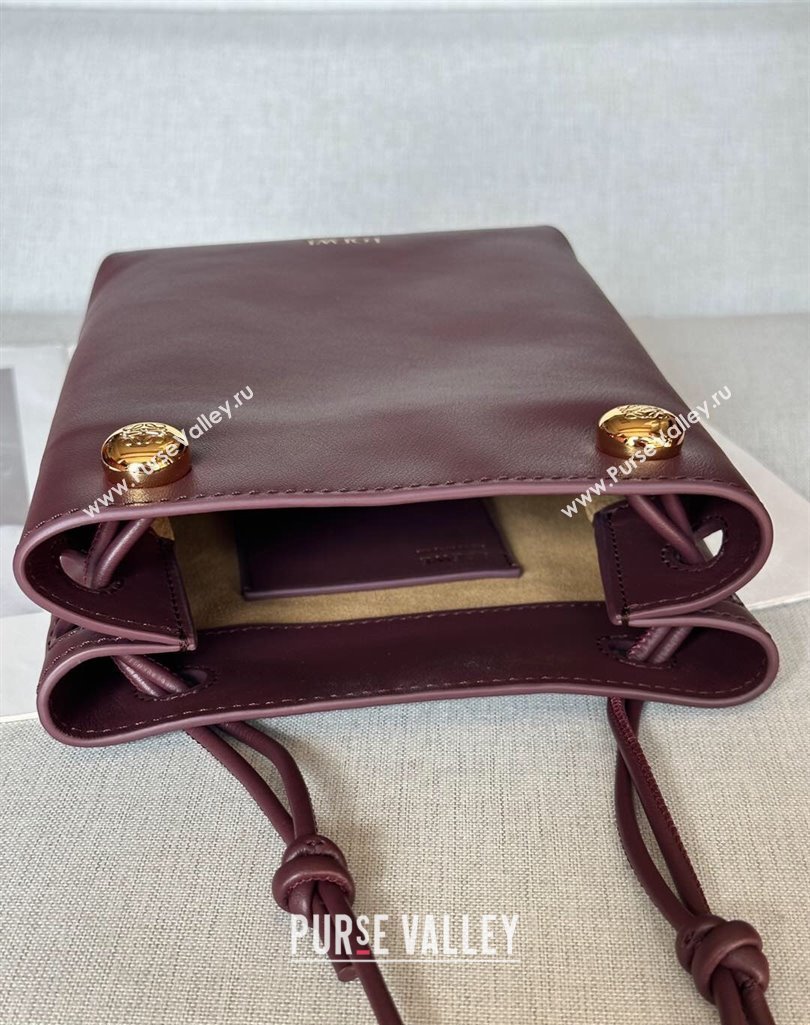 Loewe Pebble pouch Mini Bag in Smooth Calfskin Dark Burgundy 2025 9531 (nana-250408025)