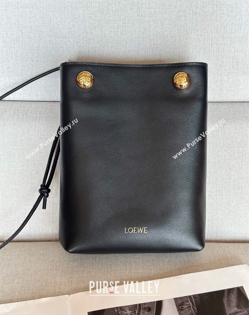 Loewe Pebble pouch Mini Bag in Smooth Calfskin Black 2025 9531 (nana-250408026)