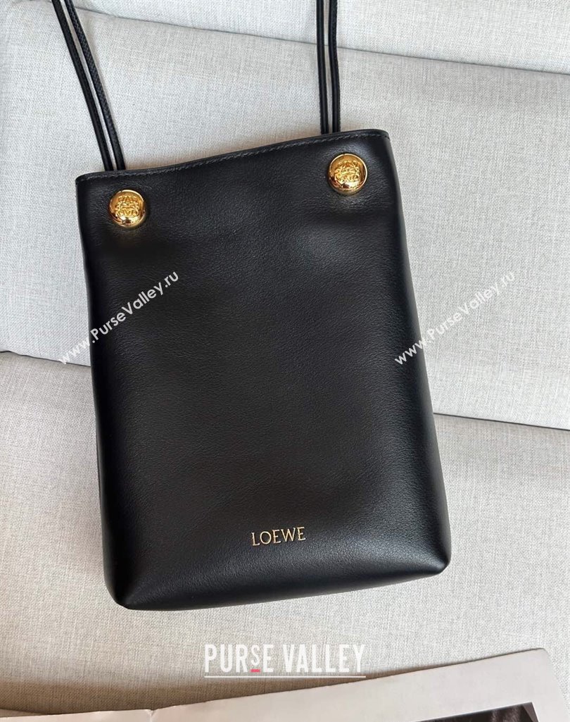Loewe Pebble pouch Mini Bag in Smooth Calfskin Black 2025 9531 (nana-250408026)