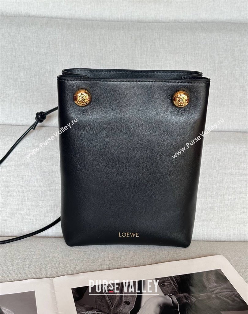 Loewe Pebble pouch Mini Bag in Smooth Calfskin Black 2025 9531 (nana-250408026)