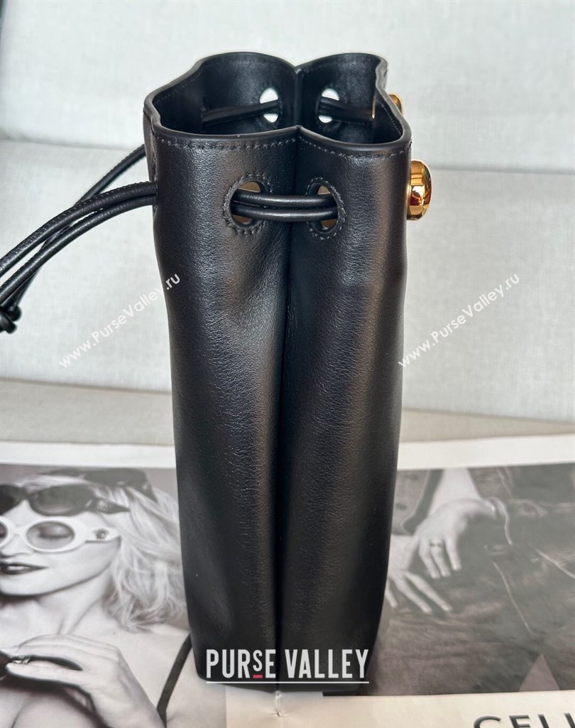 Loewe Pebble pouch Mini Bag in Smooth Calfskin Black 2025 9531 (nana-250408026)