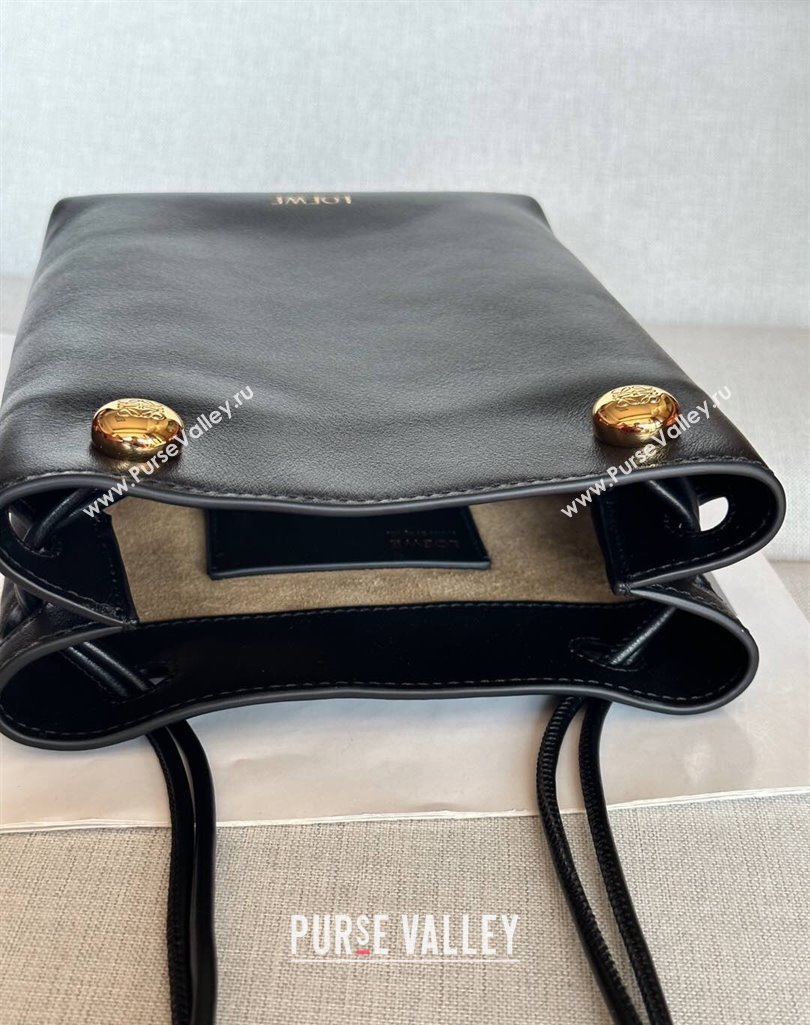 Loewe Pebble pouch Mini Bag in Smooth Calfskin Black 2025 9531 (nana-250408026)