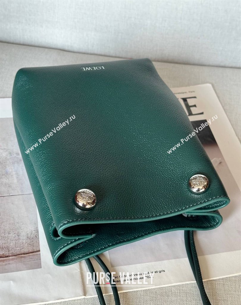 Loewe Pebble pouch Mini Bag in Grained Calfskin Evergreen 2025 9531 (nana-250408028)