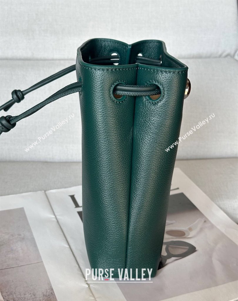 Loewe Pebble pouch Mini Bag in Grained Calfskin Evergreen 2025 9531 (nana-250408028)