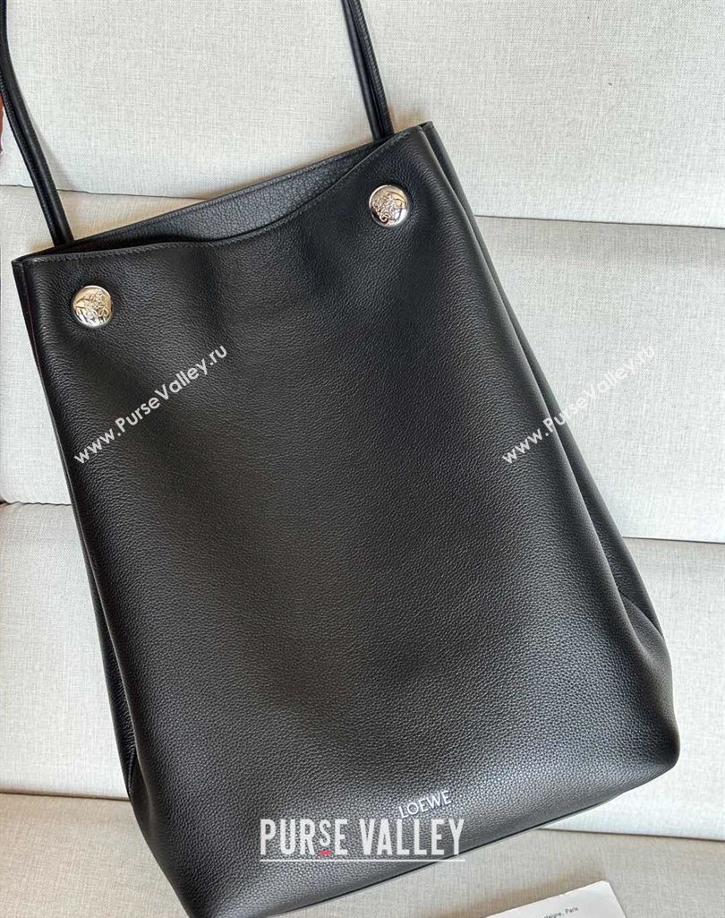 Loewe Large Pebble Hobo Bag in Soft Grained Calfskin Black 2025 9530 (nana-250408030)