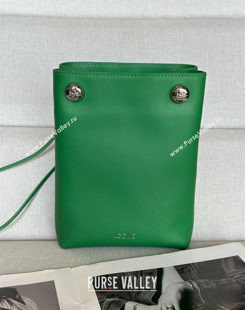 Loewe Pebble pouch Mini Bag in Smooth Calfskin Tropical Green 2025 9531 (nana-250408022)