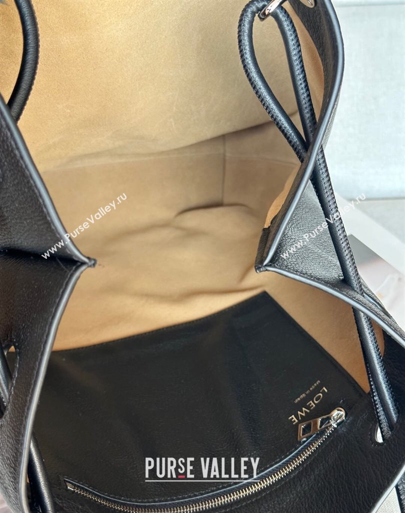 Loewe Large Pebble Hobo Bag in Soft Grained Calfskin Black 2025 9530 (nana-250408030)