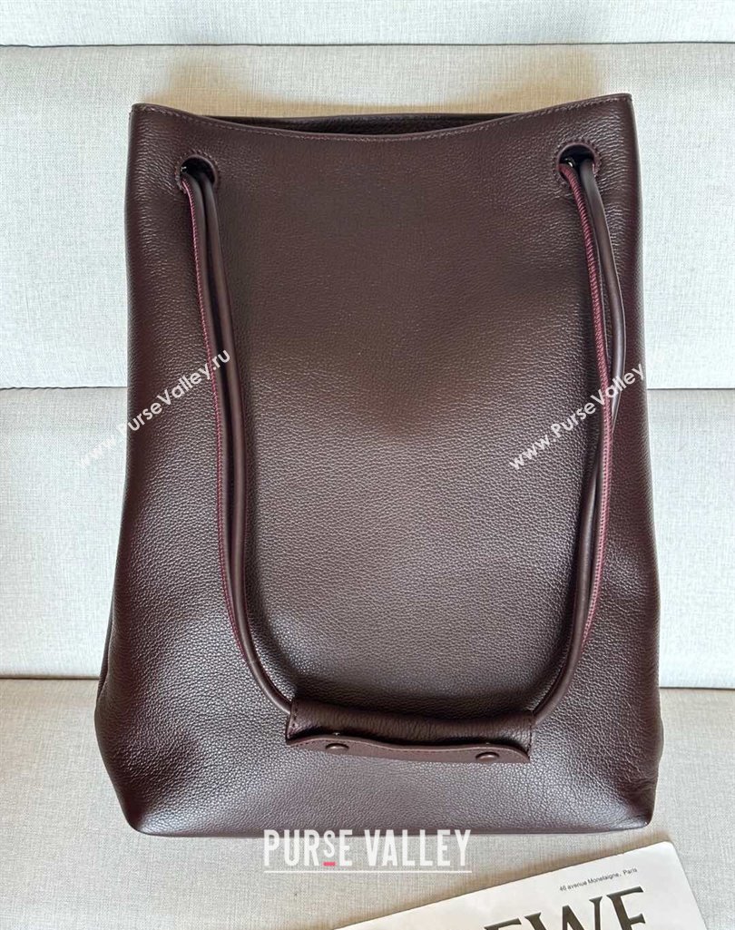 Loewe Large Pebble Hobo Bag in Soft Grained Calfskin Oxblood 2025 9530 (nana-250408031)