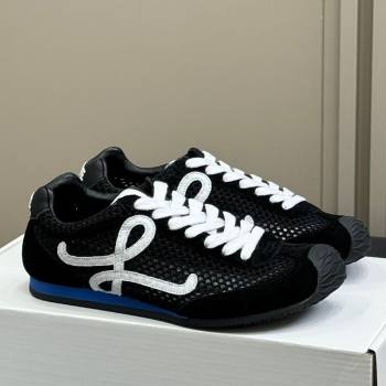 Loewe Ballet Runner 2.0 Sneakers in Mesh and Suede Black/White 2025 0605 (SS-250605077)