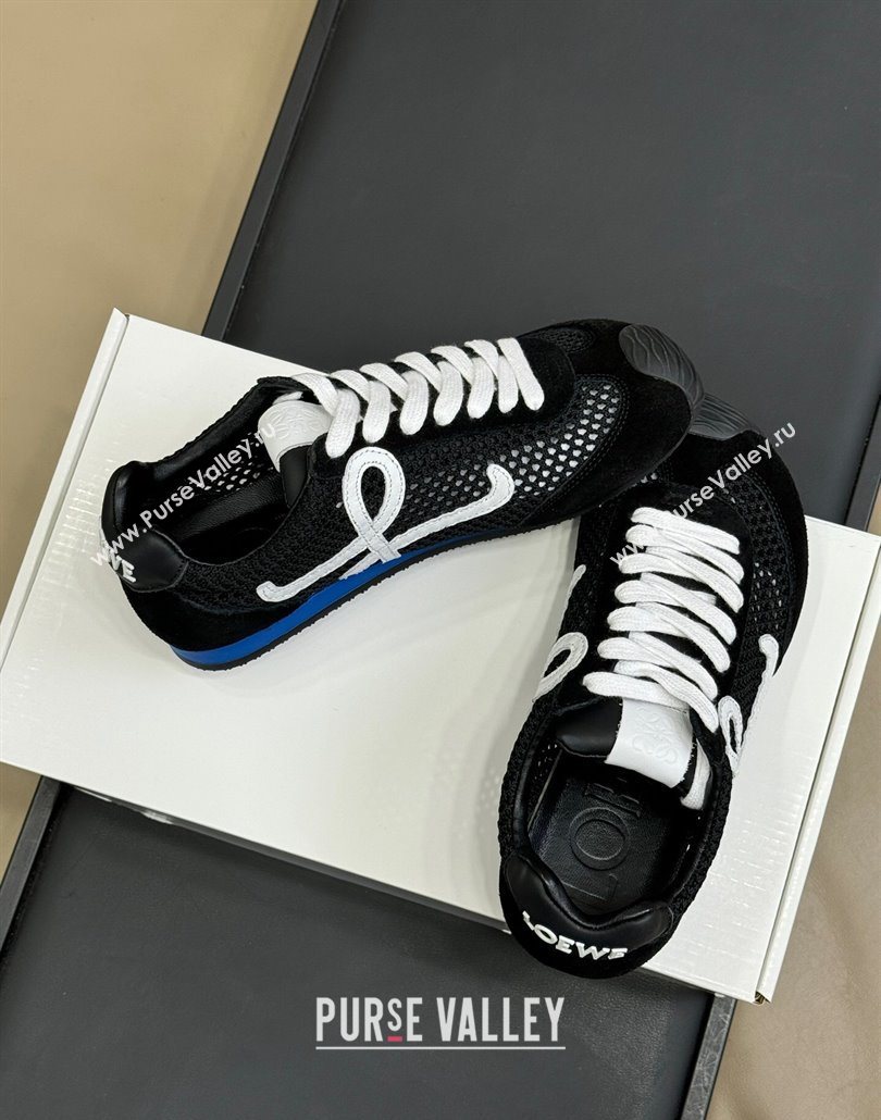 Loewe Ballet Runner 2.0 Sneakers in Mesh and Suede Black/White 2025 0605 (SS-250605077)
