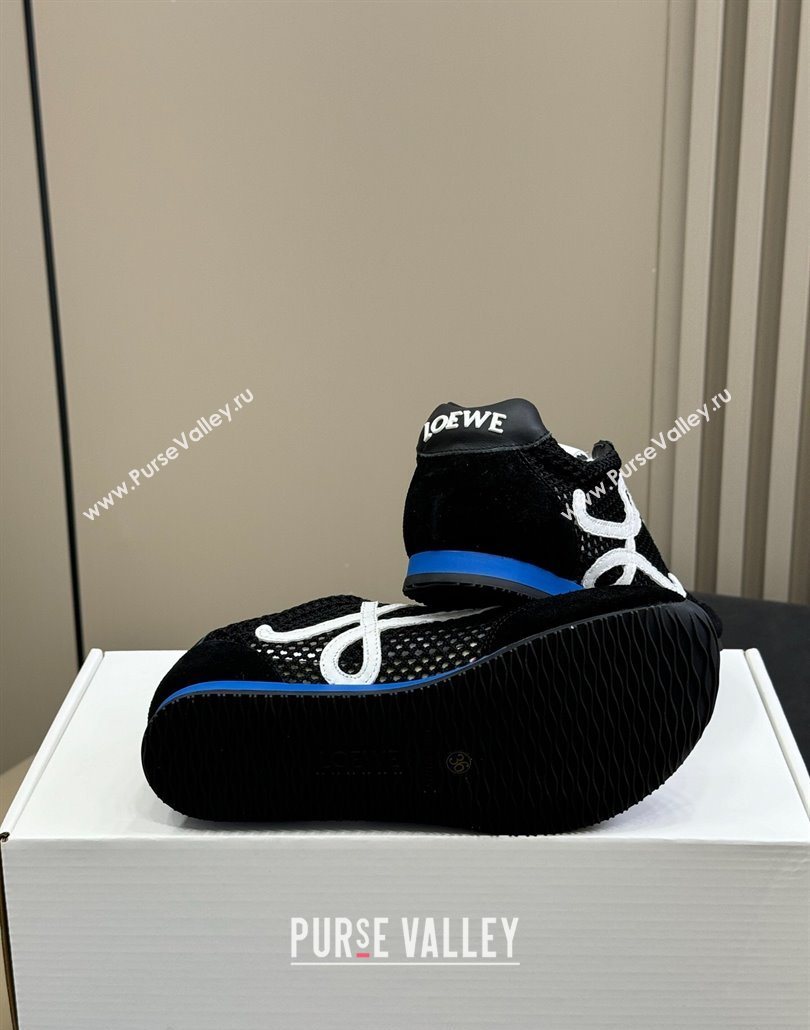 Loewe Ballet Runner 2.0 Sneakers in Mesh and Suede Black/White 2025 0605 (SS-250605077)