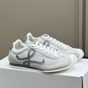 Loewe Ballet Runner 2.0 Sneakers in Mesh and Suede White/Grey 2025 0605 (SS-250605075)
