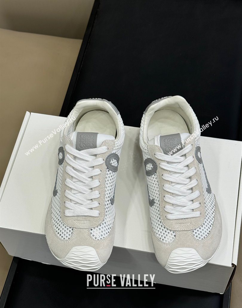 Loewe Ballet Runner 2.0 Sneakers in Mesh and Suede White/Grey 2025 0605 (SS-250605075)