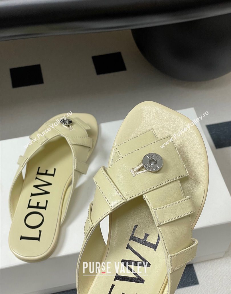 Loewe Toy Panta Toe post thong sandal in lambskin White 2025 (KL-250605081)