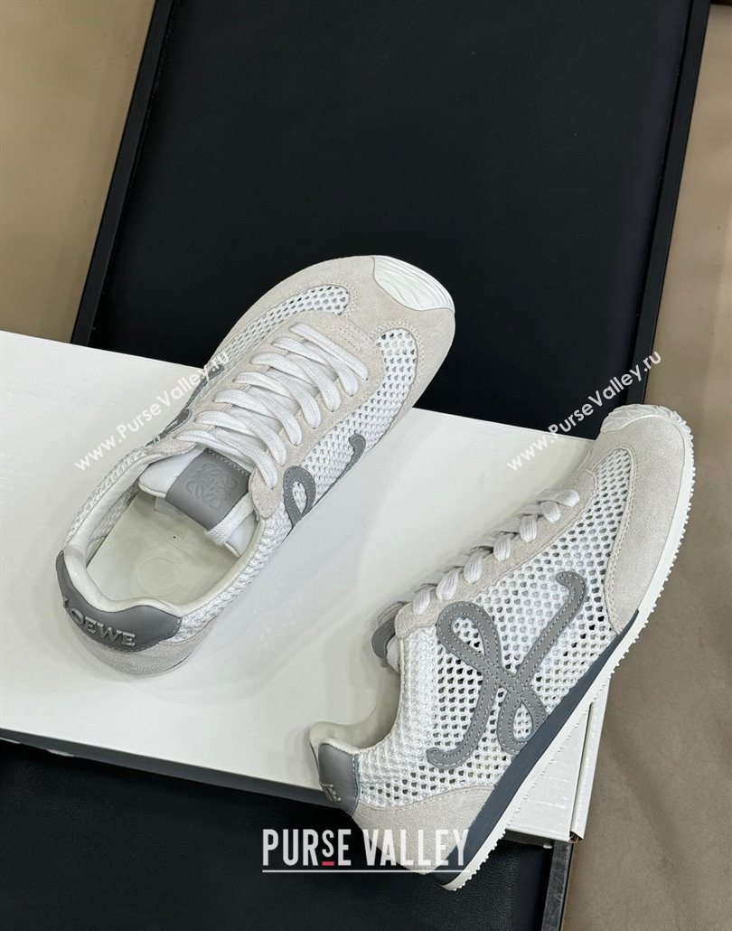 Loewe Ballet Runner 2.0 Sneakers in Mesh and Suede White/Grey 2025 0605 (SS-250605075)