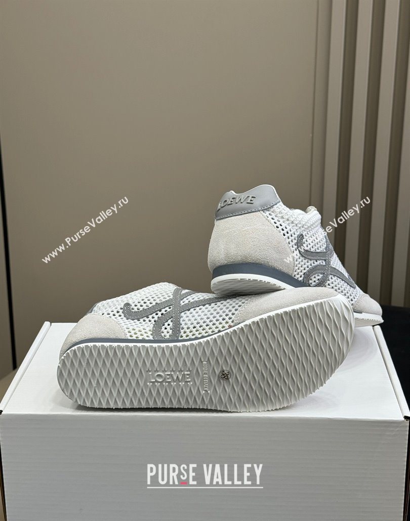Loewe Ballet Runner 2.0 Sneakers in Mesh and Suede White/Grey 2025 0605 (SS-250605075)