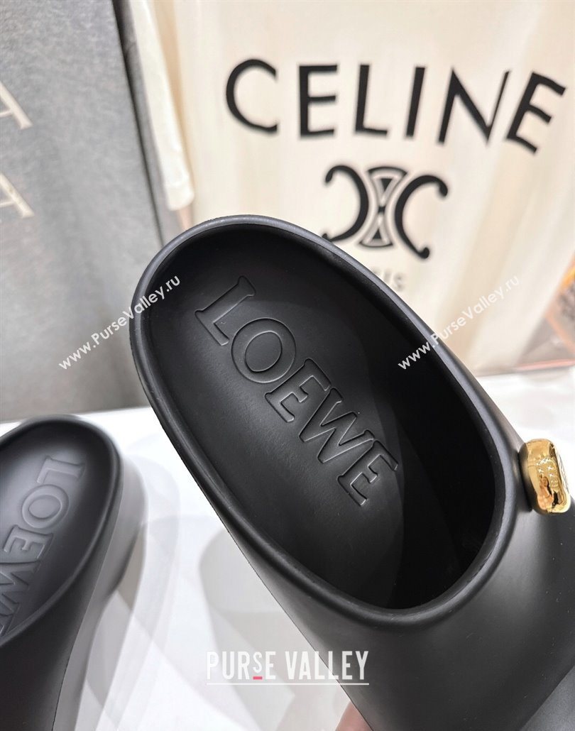 Loewe Foam Rubber Pebble slides sandal Black 2025 (MD-250605103)