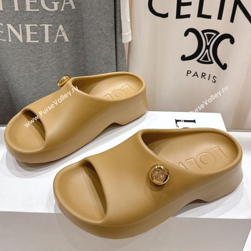 Loewe Foam Rubber Pebble slides sandal Beige 2025 (MD-250605104)