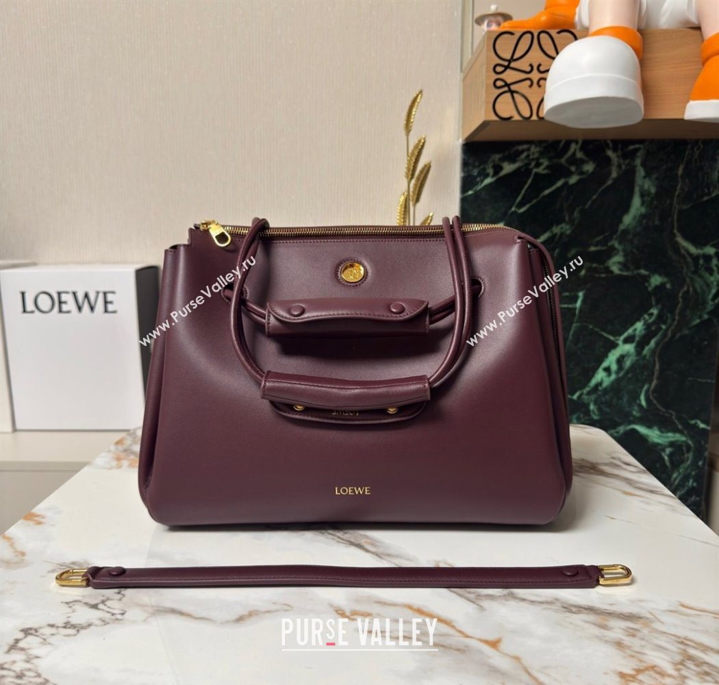 Loewe Large Madrid bag in supple calfskin Dark Burgundy 2025 052510 (YY-250801035)