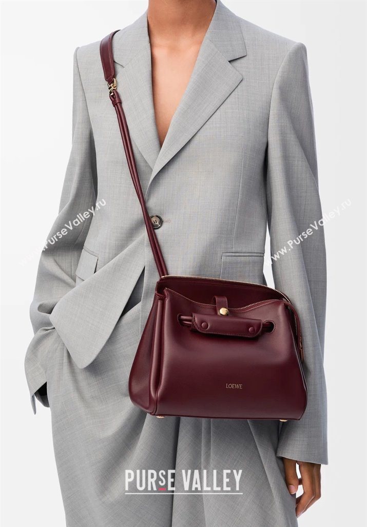 Loewe Small Madrid bag in supple calfskin Dark Burgundy 2025 012452 (YS-250801041)