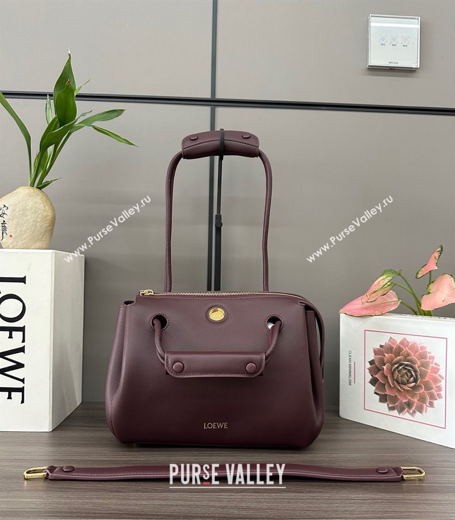 Loewe Small Madrid bag in supple calfskin Dark Burgundy 2025 012452 (YS-250801041)