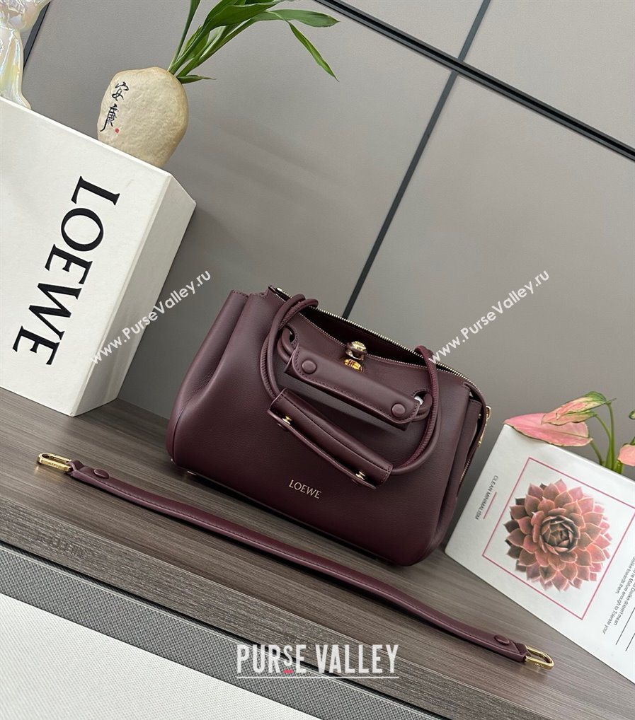 Loewe Small Madrid bag in supple calfskin Dark Burgundy 2025 012452 (YS-250801041)