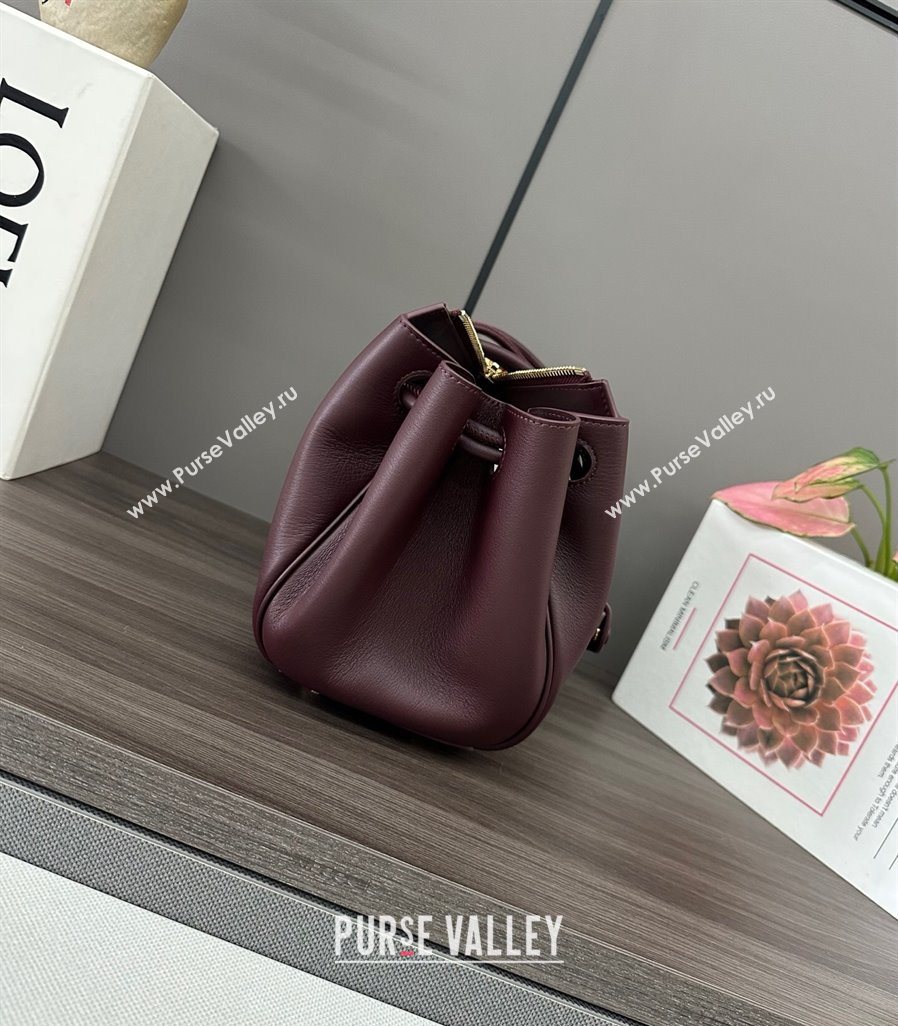Loewe Small Madrid bag in supple calfskin Dark Burgundy 2025 012452 (YS-250801041)
