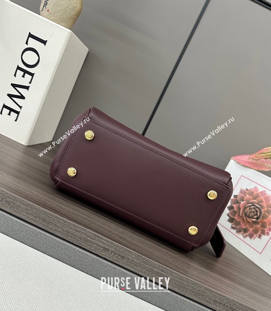 Loewe Small Madrid bag in supple calfskin Dark Burgundy 2025 012452 (YS-250801041)