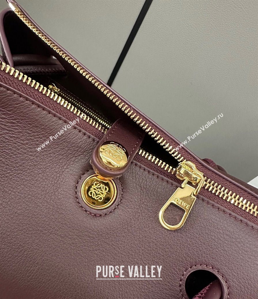 Loewe Small Madrid bag in supple calfskin Dark Burgundy 2025 012452 (YS-250801041)