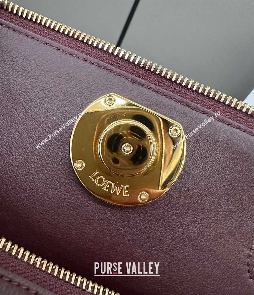 Loewe Small Madrid bag in supple calfskin Dark Burgundy 2025 012452 (YS-250801041)