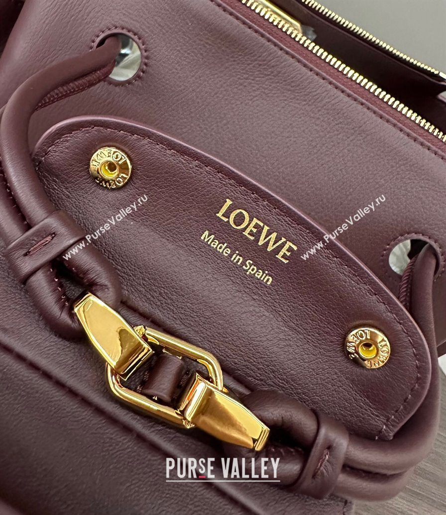 Loewe Small Madrid bag in supple calfskin Dark Burgundy 2025 012452 (YS-250801041)