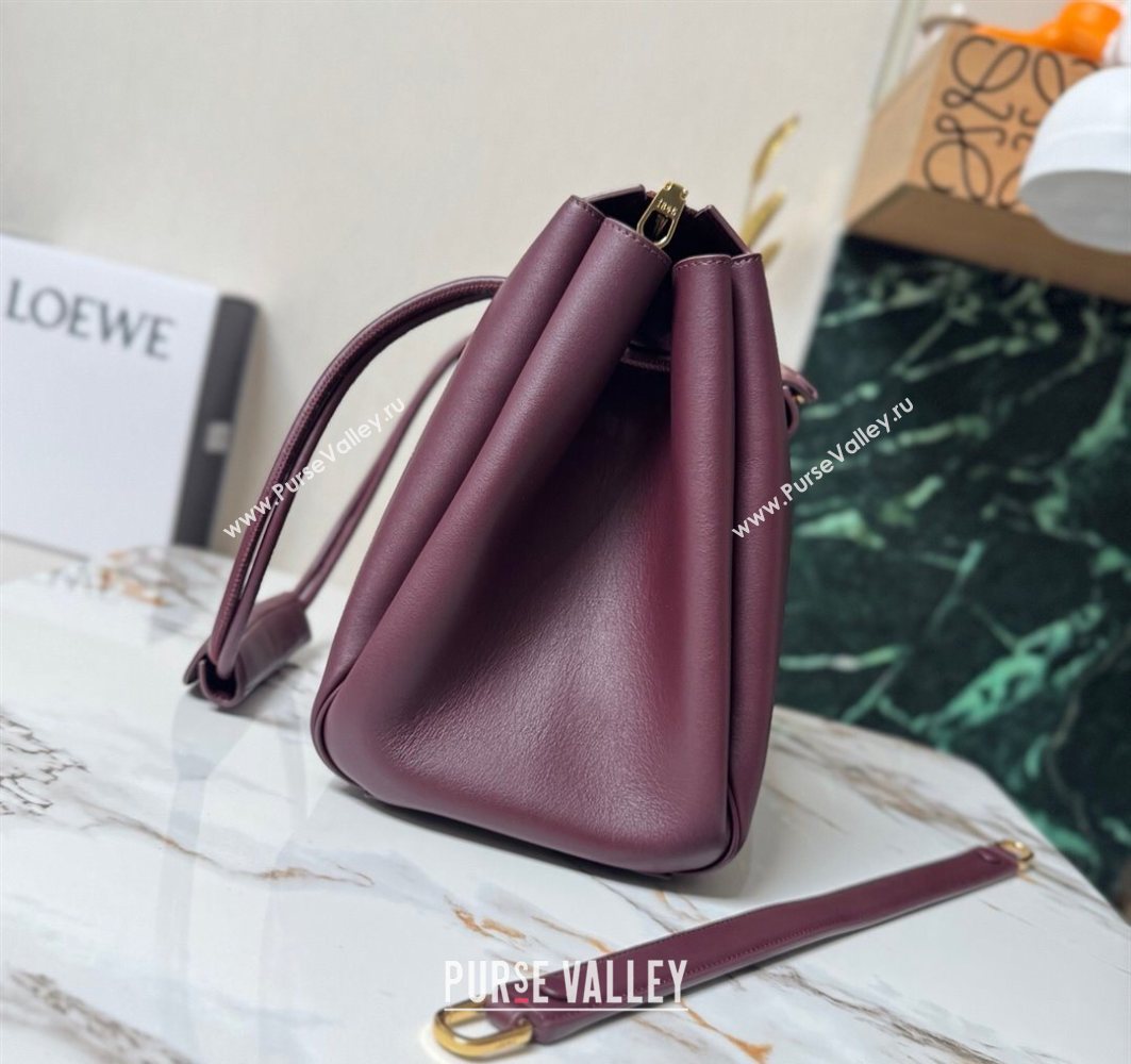 Loewe Large Madrid bag in supple calfskin Dark Burgundy 2025 052510 (YY-250801035)