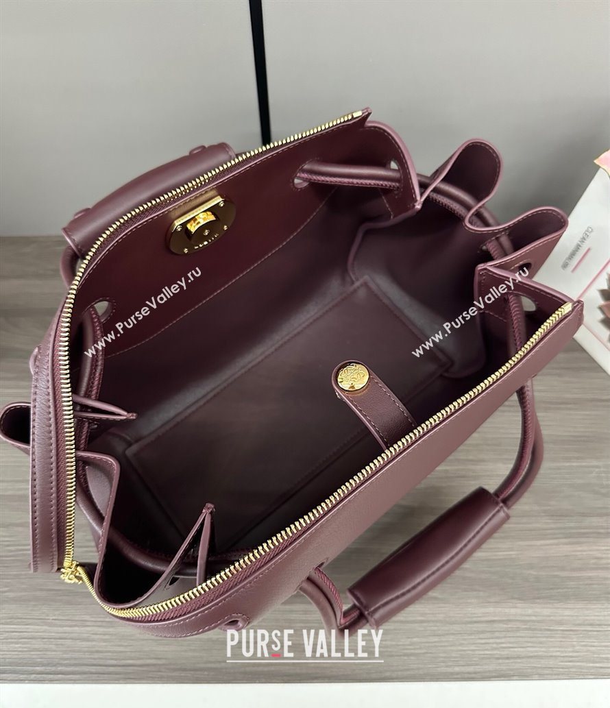 Loewe Small Madrid bag in supple calfskin Dark Burgundy 2025 012452 (YS-250801041)