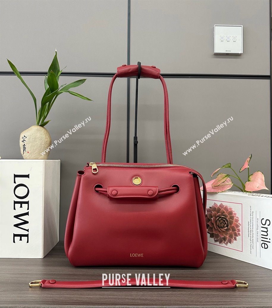 Loewe Medium Madrid bag in supple calfskin Burnt Red 2025 052451 (YS-250801042)