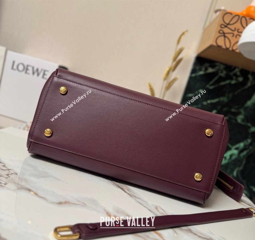 Loewe Large Madrid bag in supple calfskin Dark Burgundy 2025 052510 (YY-250801035)