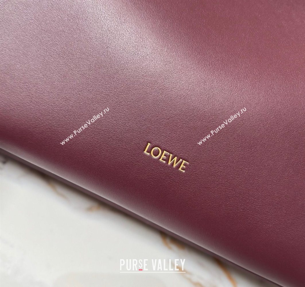 Loewe Large Madrid bag in supple calfskin Dark Burgundy 2025 052510 (YY-250801035)