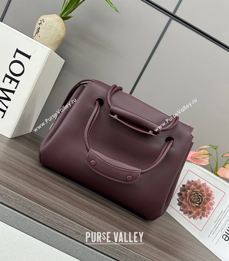 Loewe Medium Madrid bag in supple calfskin Dark Burgundy 2025 052451 (YS-250801043)