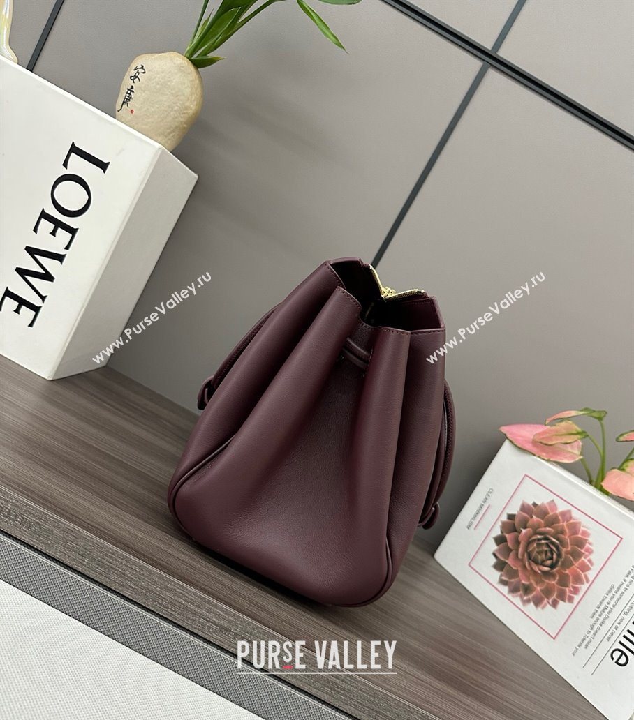 Loewe Medium Madrid bag in supple calfskin Dark Burgundy 2025 052451 (YS-250801043)